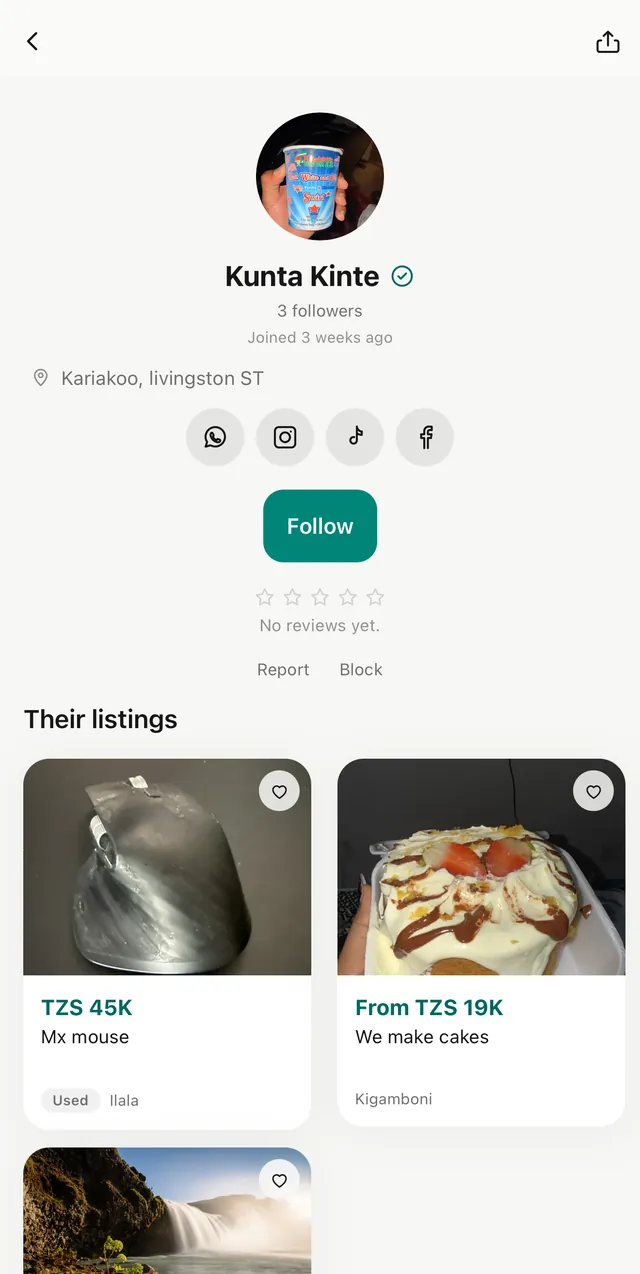 Seller profile